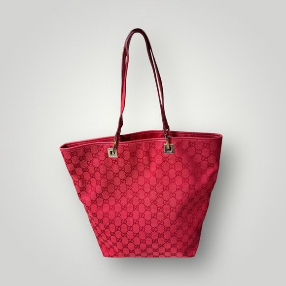 GUCCI GG Pattern GG Canvas Tote Bag Red - Picture 2 of 14
